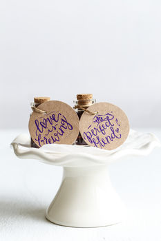 Cute Wedding Favour Tea In Glass Bottle With Cork, 11 of 12