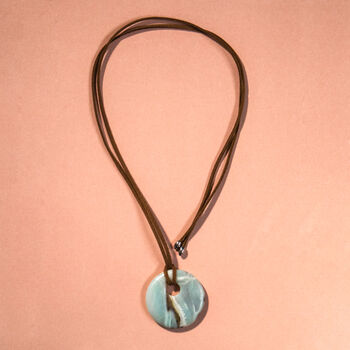 Amazonite Gemstone Cord Long Pendant Necklace, 2 of 4