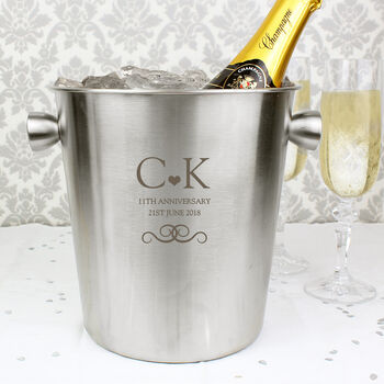 Personalised Initials Stainless Steel Ice Bucket, 3 of 5