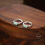 Sterling Silver Oval Green Opal Huggie Hoop Earrings, thumbnail 3 of 11