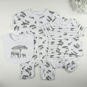 Large Baby Hamper ~ Little Elephants New Baby Starter Gift Set, 3 of 10