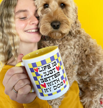 Life Is Better With My Dog Checkerboard Mug, 9 of 10
