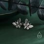 Sterling Silver Death's Head Hawkmoth Moth Stud Earrings, thumbnail 1 of 12