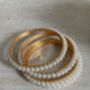 Indian Gold Plated Pearl Bangle Set Two.Eight, thumbnail 3 of 3