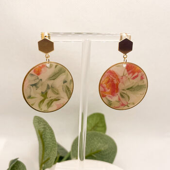 Multicolour Floral Drop Statement Earrings, 5 of 12