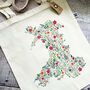 Illustrated Tote Bag, Floral Map Of Wales, thumbnail 1 of 8