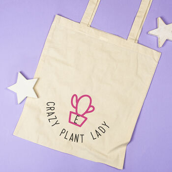 'Crazy Plant Lady' Personalised Ethical Tote Bag, 4 of 5