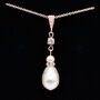 Long Teardrop Pearl Pendant Necklace, thumbnail 2 of 5