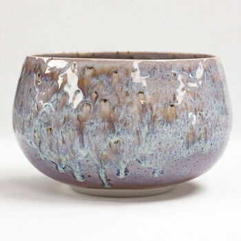Handmade Lavender Dolor Porcelain Bowl With Glaze Drips, 2 of 5