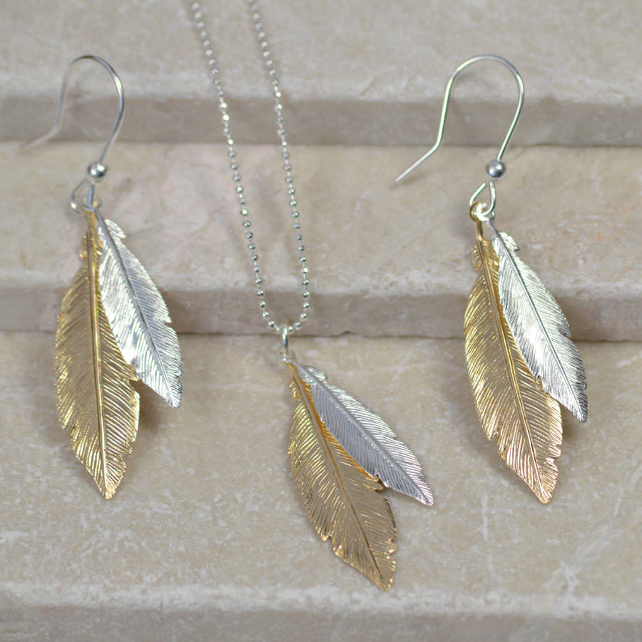 Two Feather Necklace By TigerLily Jewellery | notonthehighstreet.com