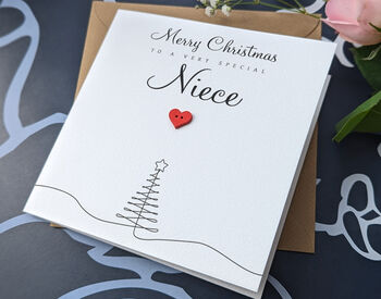 Personalised Handmade Christmas Card For Special Niece, 2 of 4
