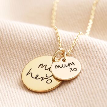 Personalised 'Your Drawing' Double Disc Necklace, 7 of 9