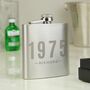 Personalised Date And Name Engraved Stainless Steel Hip Flask, thumbnail 3 of 6