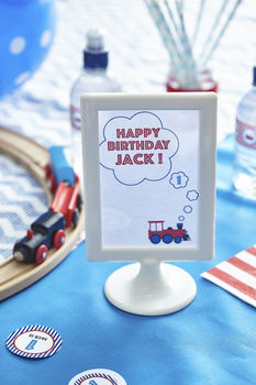 Train Personalised Children's Party Decoration Pack, 4 of 12