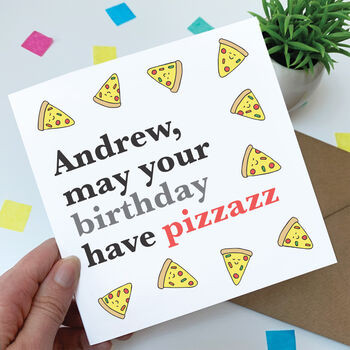 Pizza Birthday Card For Him, 2 of 2