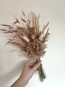 Blush Hydrangea Dried Flower Posy With Jar, 5 of 10