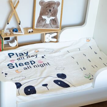 'Play All Day' Baby Milestone Cotton Blanket, 4 of 12