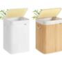 Foldable Bamboo Laundry Basket With Lid, thumbnail 6 of 6