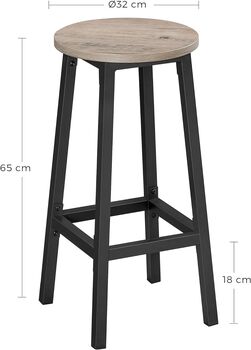Set Of Two Bar Stools Industrial Style Kitchen Chairs, 10 of 12