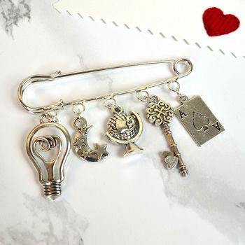 Personalised Charm Brooch Anniversary Gift, 2 of 4