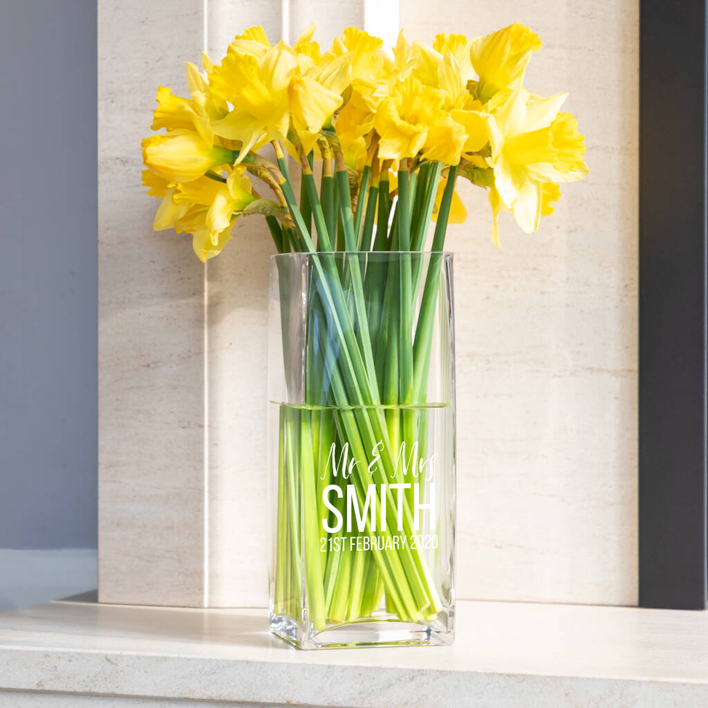 Personalised Glass Vase Wedding Gift By Mirrorin