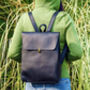 Minimalist Genuine Slim Leather Backpack, thumbnail 10 of 10