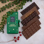 Five Chocolate Bars In Green Christmas Gift Box, thumbnail 1 of 8