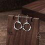 Mobius Hoop Drop Hook Earrings In Sterling Silver, thumbnail 1 of 10