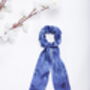 100% Silk Scarf Scrunchie Abstract Blue, thumbnail 1 of 2