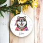 Personalised Siberian Husky Hippie Decoration, thumbnail 1 of 2