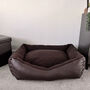 Vegan Leather And Sherpa Fleece Lined Dog Bed, thumbnail 5 of 12