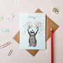 'Hooray!' Raccoon Engagement/Wedding Card, thumbnail 1 of 2