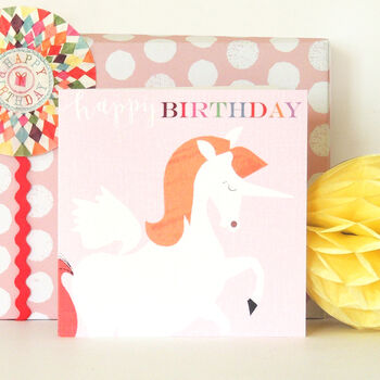 Happy Birthday Unicorn Greetings Card, 4 of 5