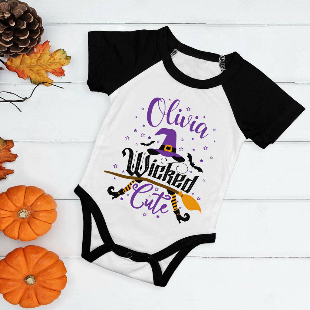 Wicked Cute Halloween Witch Baby Bodysuit Vest By Love Lumi Ltd