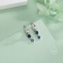 Tiny Double Sapphire Blue Cz Huggie Hoop Earrings, thumbnail 6 of 11