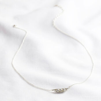 Personalised Sterling Silver Peas In A Pod Necklace, 9 of 9