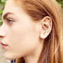 Oxidised Silver White Topaz Gemstone Triangle Ear Cuffs, thumbnail 3 of 5