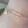 Hammered Oval Mixed Metal Bracelet, thumbnail 1 of 6