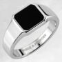 Men's Stainless Steel And Black Onyx Signet Ring, Bold, Modern Statement Jewellery For Him, thumbnail 9 of 10