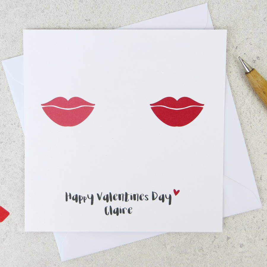 Wife And Wife Cute Couple Kissing Lesbian Valentine's Card I Love You Wife Lesbian Love Card
