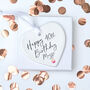 40th Birthday Modern Script Cupcake Heart Ornament, thumbnail 1 of 2