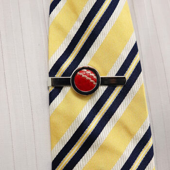 Personalised Cricket Ball Tie Slide/Bar, 3 of 7