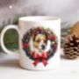 Personalised Jack Russell Terrier Christmas Wreath Dog Mug, thumbnail 1 of 2