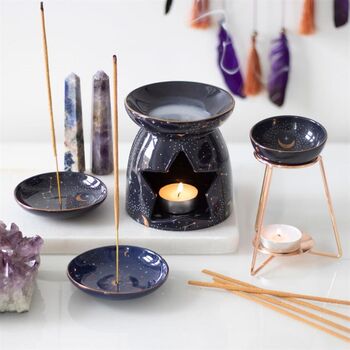 Purple Star Sign Oil Burner On Metal Base, 2 of 3