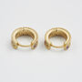 Gold Folksy Floral Huggie Earrings, thumbnail 4 of 8