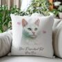 Personalised Russian White Cat Love Hearts Cushion Cover, thumbnail 1 of 2