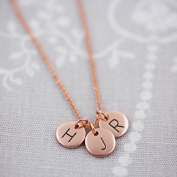 Triple Letter Disc Necklace, 3 of 7
