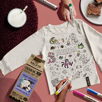 Magical Mermaid Colour In T Shirt With Fabric Pens, 2 of 11