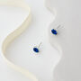 Sapphire Blue Swarovski Crystal Stud Earrings, thumbnail 2 of 5
