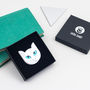 White Cat Brooch, thumbnail 2 of 9